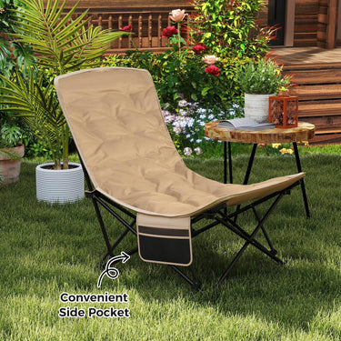 Folding Camping Chair with Adjustable Backrest and Padded Seat