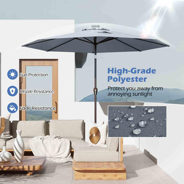 3m Solar Powered LED Lighted Patio Umbrella