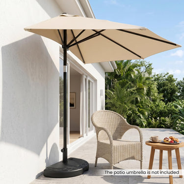 Half Round Patio Umbrella Base 20kg Water and Sand Fillable Umbrella Stand