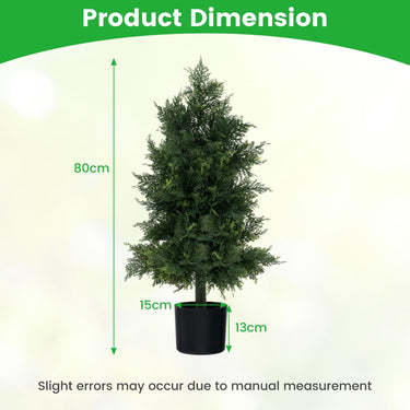 Artificial Cedar Topiary Tree Fake Pine Tree with Plastic Nursery Pot Non-Fading & Sun-Proof Leaves