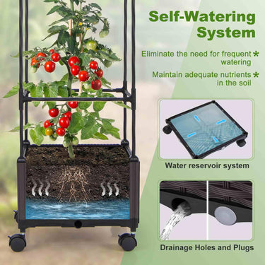 1.7M Raised Garden Bed w/Planter Box &Trellis, Self-Watering System, Adjustable Height - PatiojoyAU
