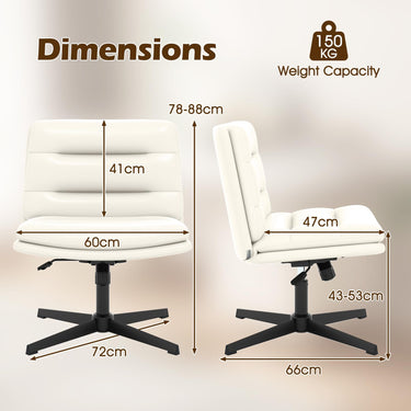 Criss Cross Legged Chair No Wheels Armless Home Office Desk Chair
