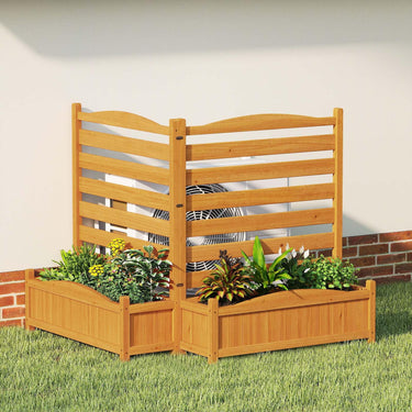 Air Conditioner Fence with Planter Box and No-Dig Kit