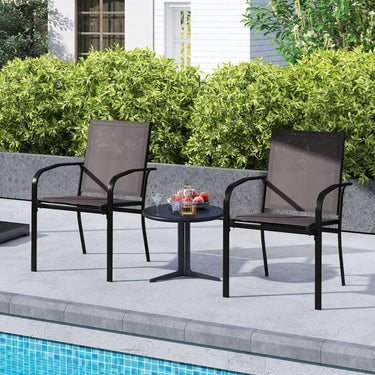 Outdoor Dining Chairs Set of 2 with Breathable Fabric