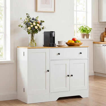 105cm Storage Buffet Cabinet with 3 Doors Drawer and Shelves for Home Dining