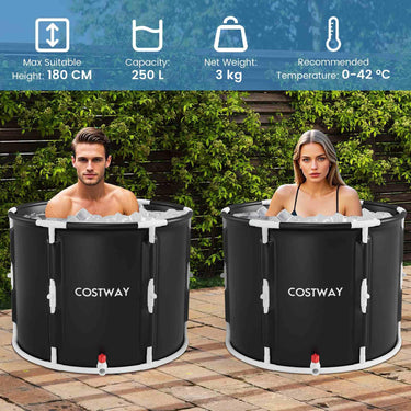 Ice Bath Tub for Adult, Outdoor Ice Plunge Tub w/Lid, Foldable Athletes Cold Therapy Tub