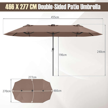 4.7 m Extra-Large Patio Umbrella with LED Solar Lights
