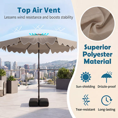 2.8M Outdoor Market Table Umbrella for Garden Deck Backyard Pool