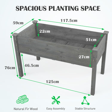 Raised Garden Bed, Elevated Planter Box with Legs, Drain Holes, Wood Planter Raised Beds - PatiojoyAU