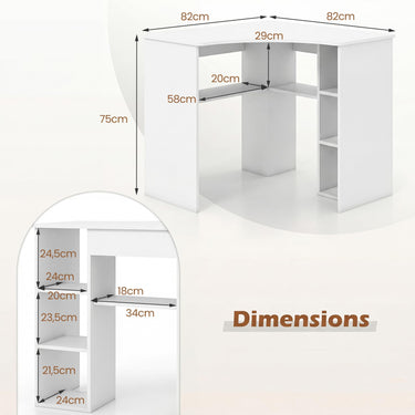 Corner Desk Triangle Computer Desk with Storage Shelves