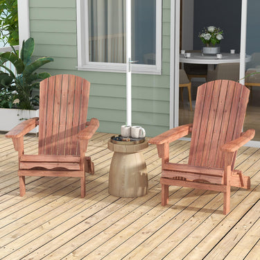 Folding Adirondack Chair Set of 2, Folding Wooden Lounge Chair