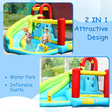 Inflatable Kids Water Slide Jumper Bounce House Splash Water Pool with Water Gun