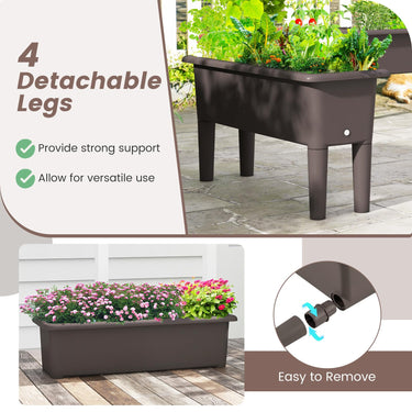 2 PCS Raised Garden Beds, Self-Watering Planter Box with Detachable Legs & Drainage Hole - PatiojoyAU