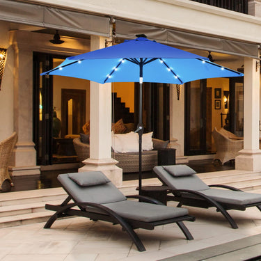 2.7 m Solar Powered LED Lighted Patio Umbrella, Table Market Umbrella