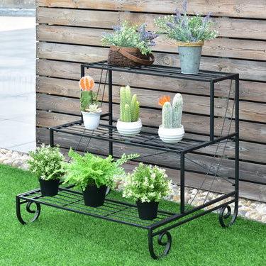 Metal Plant Stand, 3 Tier Planter Rack, Ladder Plant Shelves