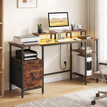 Reversible Office Desk with Charging Station