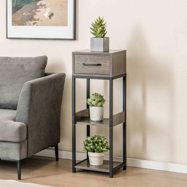 3 Tier Indoor Tall Plant Stand, Metal Plant Table with Drawer, Anti-Tipping Devices - PatiojoyAU