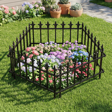 0-Pack Decorative Metal Garden Fence, 280/560 x 44cm Small Border Folding Fence