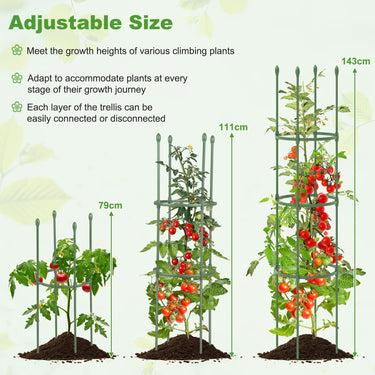 2-Pack Garden Trellis, Heavy-Duty Tomato Cage w/Adjustable Height - PatiojoyAU