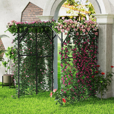 200 x 150 x 197 cm Grape Vine Support, Rustproof PE-Coated Metal Yard Lawn Arbor