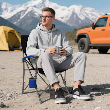 Portable Camping Chair with Cup Holder and Side Pocket