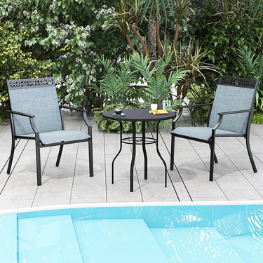 Patio Chairs Set of 2, Outdoor Dining Chairs W/All Weather Breathable Fabric, High Backrest - PatiojoyAU