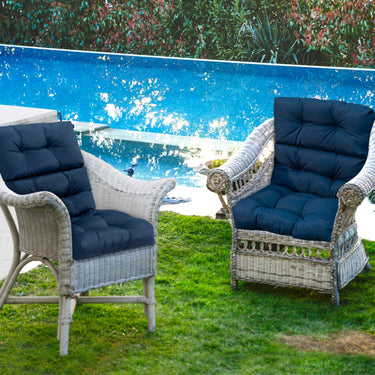 Patio High Back Chair Cushion Chair Seat Pads with Non-slip Rope Belts