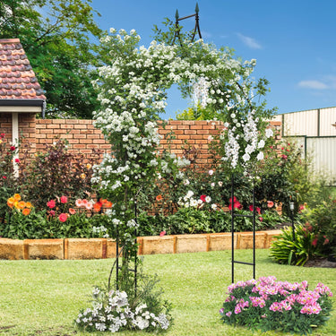 287cm Garden Arbor, Gothic Style Decorative Metal Garden Arch