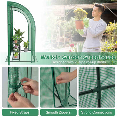 199 x 98 x 215cm Mini Lean to Walk in Greenhouse