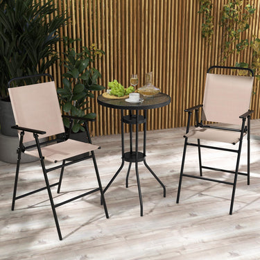 3 PCS Outdoor Bistro Set for Patio/Poolside/Yard - PatiojoyAU