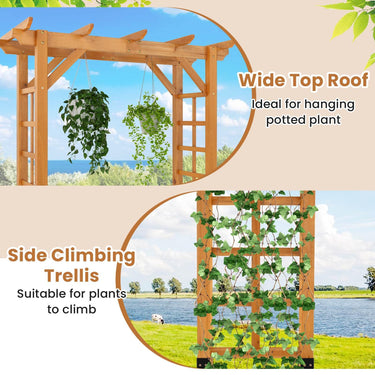 Garden Arch Wooden Arbor Outdoor Wood Trellis for Climbing Plants Wedding Arch for Ceremonies Parties
