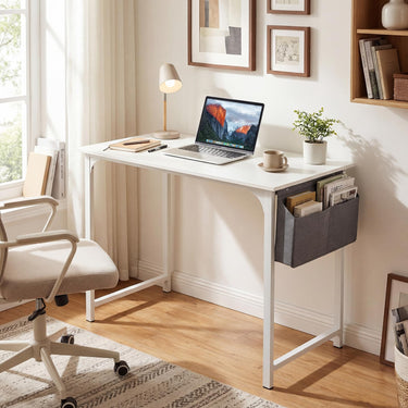100cm Computer Desk Industrial Study Writing Desk with Storage Bag and Hanging Hook
