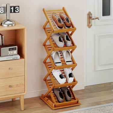 Foldable Bamboo Magazine Rack with 2 Adjustable Positions