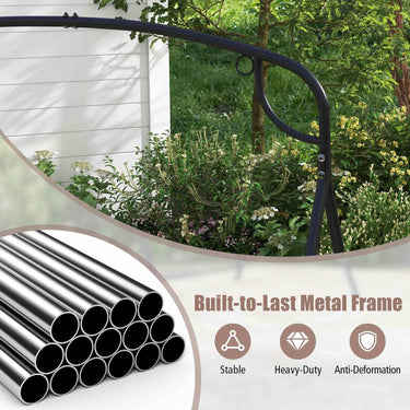 Heavy-Duty A-Shaped Porch Swing Frame w/Double Side Bars & 2-Ring Design