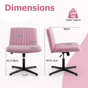 Criss Cross Legged Chair No Wheels with Wide Padded Seat and Adjustable Height