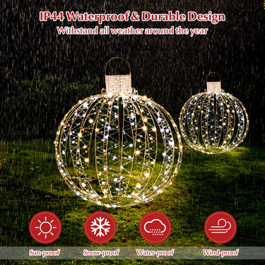 Iron Frame Globe Lights in 3 Sizes for Outdoor & Indoor