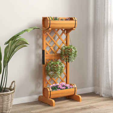 2-in-1 Raised Garden Bed with Trellis, Removable Planter Boxes with Lattice Trellis - PatiojoyAU