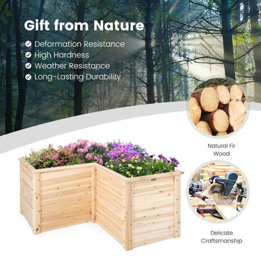 Wooden Raised Garden Bed, 62 CM Tall Outdoor Elevated Planter Box w/Open-Ended Base