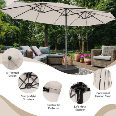 4.7M Double-Sided Patio Umbrella with Solar Lights, Oversized Outdoor Umbrella - PatiojoyAU