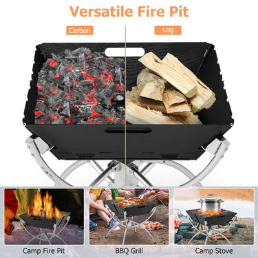 Camping Campfire Grill with Stainless Steel Grills