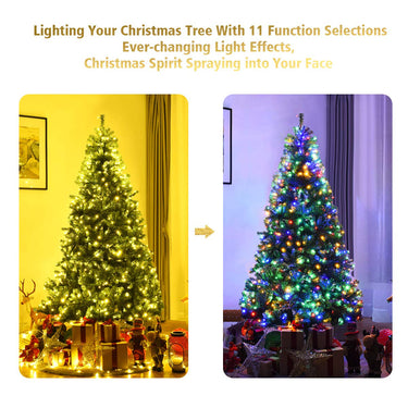 1.2/1.5/1.8/2.1/2.4 M Pre-Lit Artificial Christmas Tree with Multicolored LED Lights for Festival