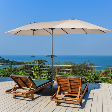 15FT Double Sided Patio Umbrella for Residential & Commercial Use