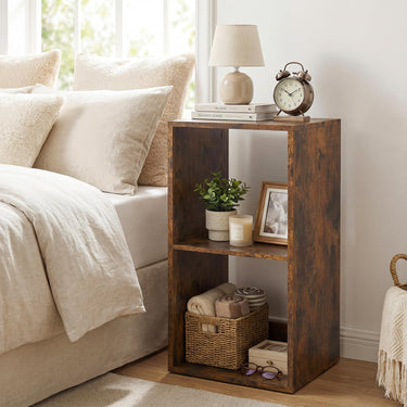 Open Back 2 Tier Bookshelf with Anti-toppling Kit