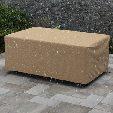Patio Furniture Cover, 420D Oxford Fabric Outdoor Table Set Cover w/ Padded Handle and Click-Close Straps