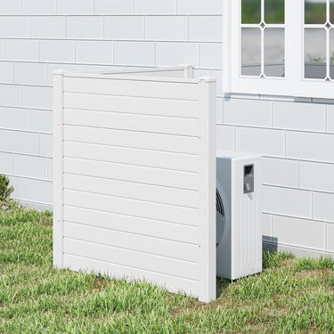 2 Panels 123cm x 123cm PP Privacy Fence Screen with Galvanized Ground Stakes