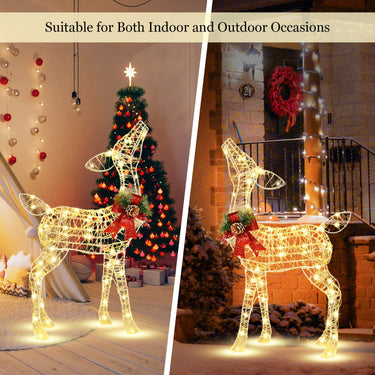 Pre-lit Christmas Holiday Reindeer Christmas Light Up Figures Decoration