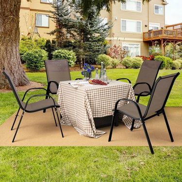 Set of 4 Outdoor Patio Chairs with Weather Resistant Fabric