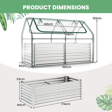 183 x 91 x 122cm Galvanized Raised Garden Bed