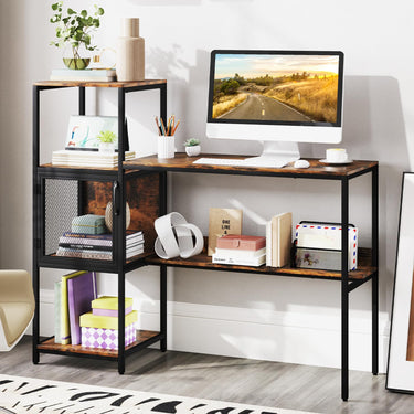 Computer Desk with Bookshelf Storage Cabinet and Shelves