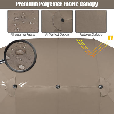 4.7 M Double-Sided Patio Umbrella, Outdoor Extra Large Umbrella W/Hand-Crank System & Air Vents - PatiojoyAU